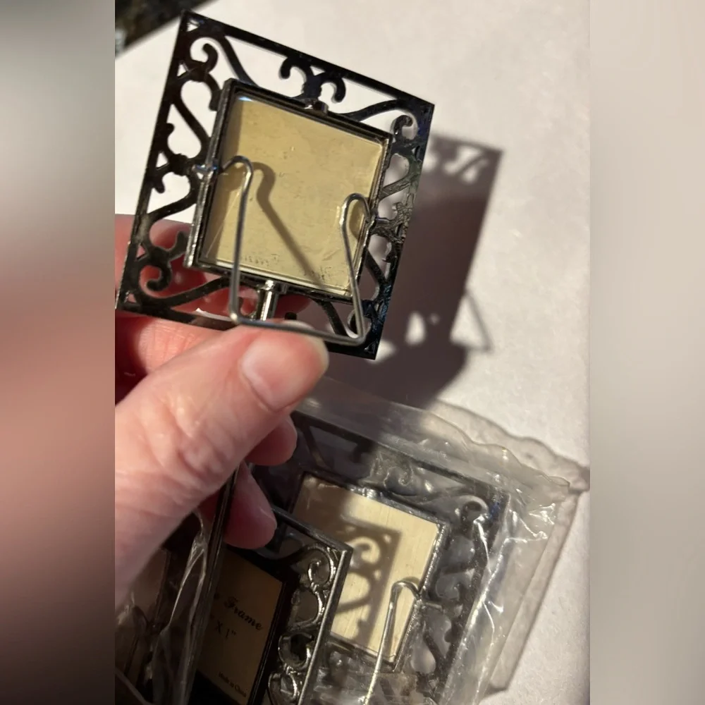 Metal Mini Photo Frames 1” X 1” On Stick Multi-use X 15 Wedding Reception, Party